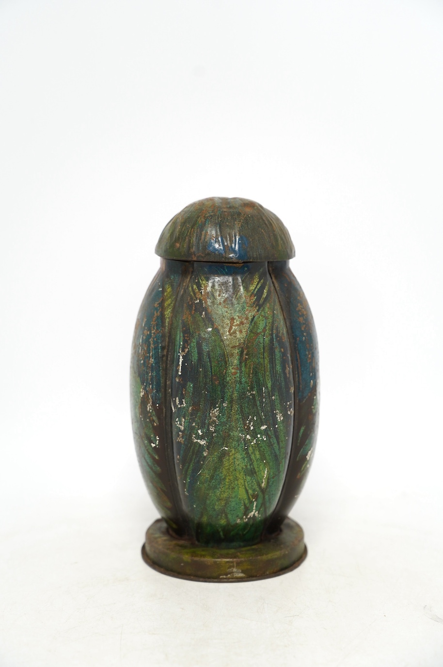 An early 20th century McVitie & Price novelty biscuit tin, modelled as a Martin Brothers wally bird, 24cm high. Condition - fair
